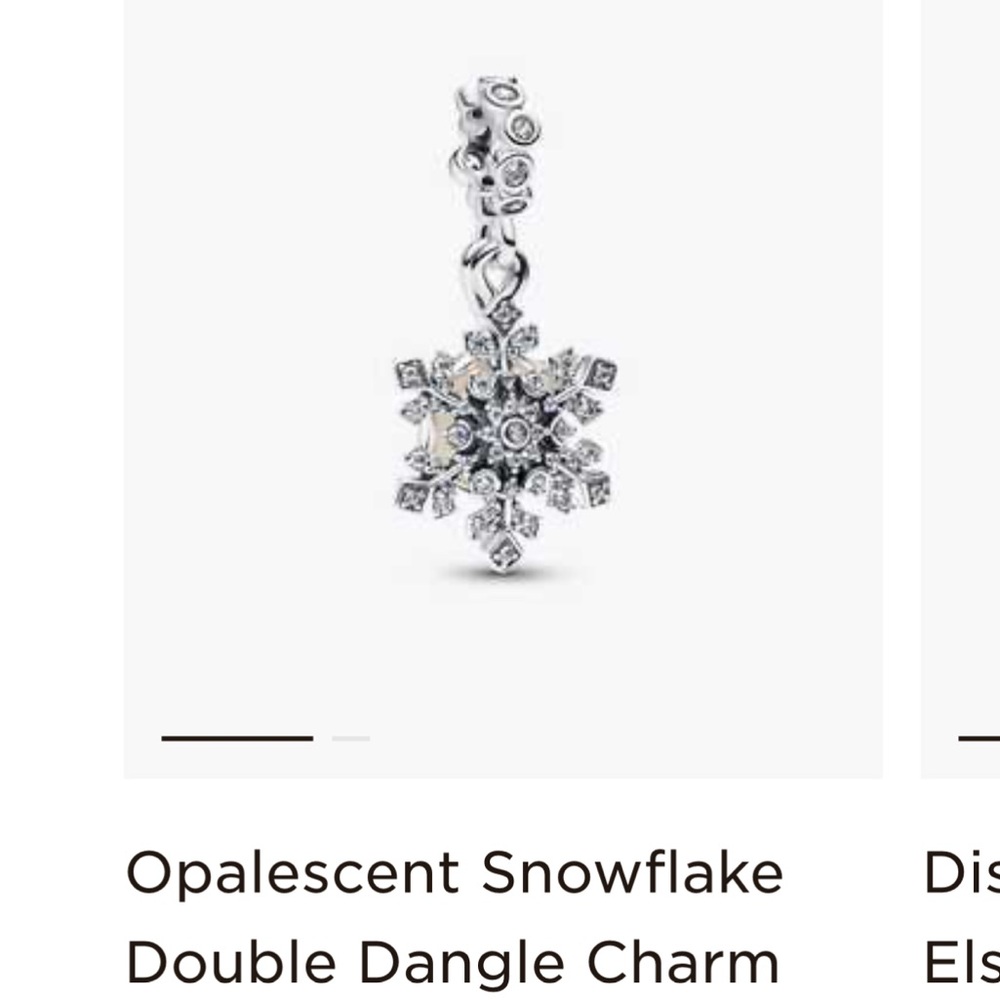 Pandora Opalescent Snowflake Double Dangle Charm